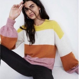 *MADEWELL* ridiculously comfy sweater! Thick stripes, almost oversized - Size L